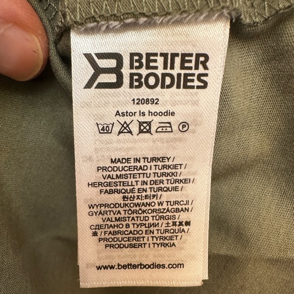 Better Bodies Astor Long Sleeve Hoodie Pump Cover Size L. - Picture 4 of 4